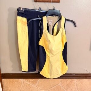 Lululemon Yellow and Navy Activewear Set